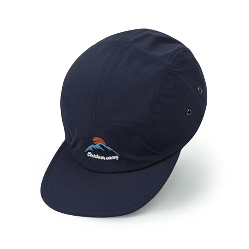 Clakllie Wasserdicht 5 Panel Caps Atmungsakitv Basecap Flat Brim Cap Unstructured Trucker Caps Outdoor Laufmütze,DFB3-Blue
