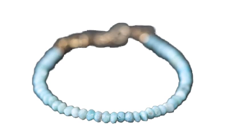 Larimar perles rondelles 3-3.5mm bracelet pierres naturelles facettées ajustable LCBR-4246