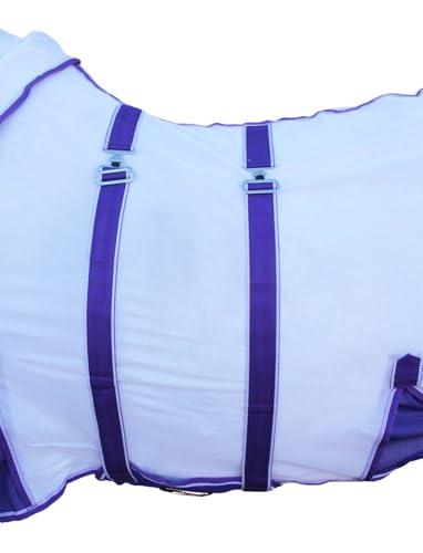 Image of Challenger Horse Scrim Summer Spring Airflow Mesh Fly Sheet Neck White Purple 73154