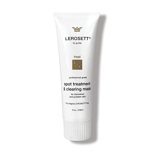 LEROSETT Swedish Facial Clay for Acne, Spot Treatment & Clay Mask, Oily & Congested Skin, Reduces Blemishes, Blackheads, Pimples, Ingrown Hairs, Tighten Pores, Natural, Vegan, 1,650+ Uses 8oz