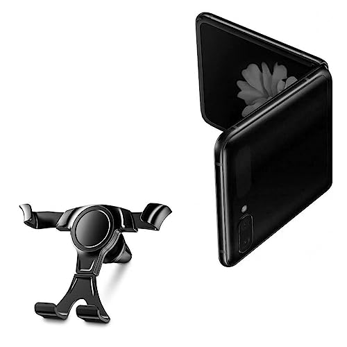BoxWave Car Mount Compatible with Samsung Galaxy Z Flip - X-Switch Car Mount, Air Vent Mounted Car Mount Simple Minimal - Jet Black