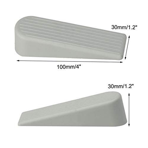 Cale de porte butée de porte en caoutchouc gris avec support blanc - 3
