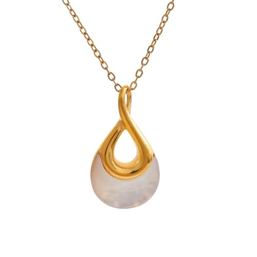 Collier pierre naturelle goutte d'eau accessoire chic pour look quotidien