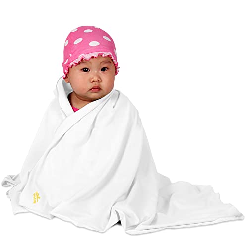 Image of Nozone Baby Blanket, Sun Protective, Soft Rayon from Bamboo, UPF 50+ in White