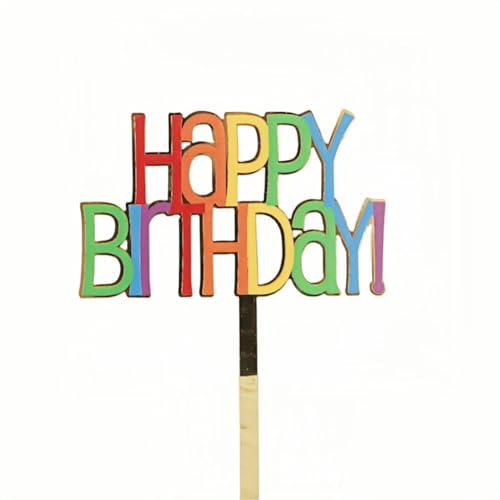 ZHENGYE Multicolour Happy Birthday Cake Topper For Birthday Decorations Supplies