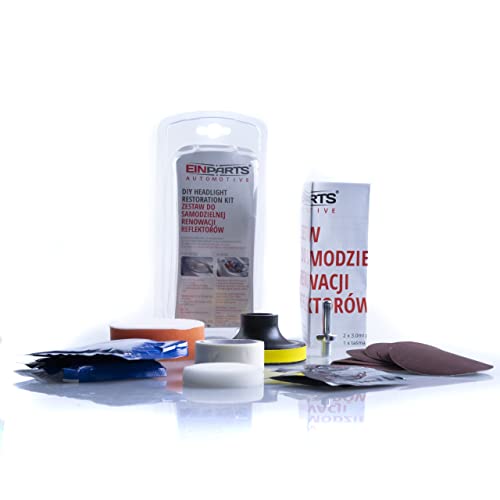 EinParts Kit de restauración de Faros de Coche, Kit de Limpieza, Pulido y protección de Faros