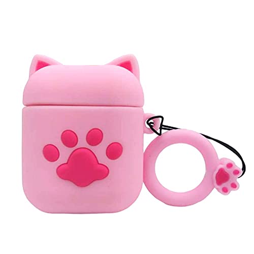 Airpod Case Cover Compatible With Apple Airpods 1 / 2，Airpod Case With Cute Magnetic Dance Cat Headphones Holder Stand, Birthday Gifts For Women And Teenage Girls (Pink) #TOP1