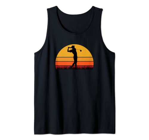 Golf Golfing Golfer - Course Club Driver Tee Golf Ball Tank Top, Black