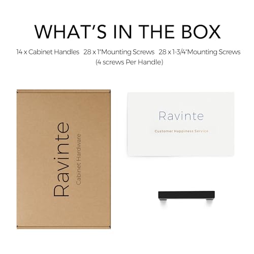 Image of Ravinte 14 Pack 3 Inch Cabinet Handles Kitchen Square Matte Black Cabinet Pulls Black Drawer Pulls Cabinet Hardware Kitchen Handles