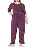 Casual Moments Women's Plus-Size Pajama V-Neck Set