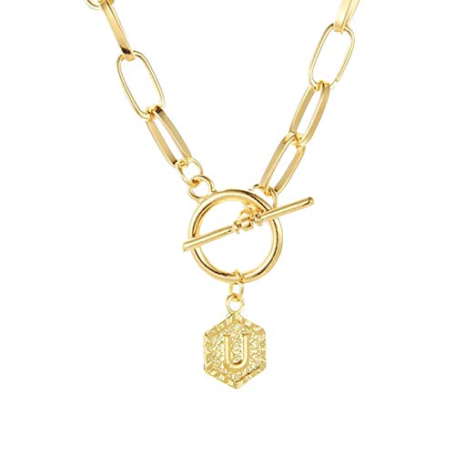 Chain rétro Collier Hexagon lettre anglaise pendante pour sublimer vos looks