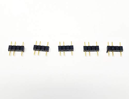 Image of MICRO CONNECTORS 3-Pin Addressable RGB (ARGB) 1 to 4 Splitter Cable - 30cm with Male Pins-Black