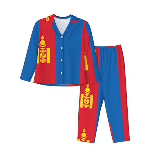 Pyjama imprimé drapeau mongol EdWal ensemble de nuit haut de gamme pour femmes
