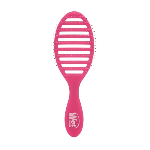 Cepillo de pelo de secado rápido, rosa esmerilado - Diseño ventilado y cerdas suaves HeatFlex para secar en el secador de pelo - Mango ergonómico que maneja los nudos - Accesorios para el cabello