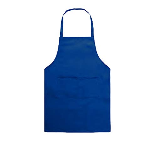 Bonnin Kids Plain Apron with Front Pocket for Drawing, Painting, Baking, Cooking Party Favors.(Navy)