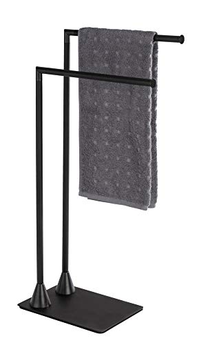 PORTE-SERVIETTE SUR PIED Noir Mat En Acier Verni Mod. Zero Black EUR 73,40 - FR
