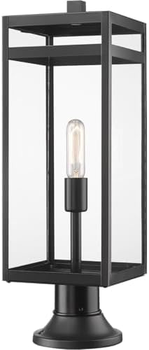 Z-Lite 596PHBR-553PM-BK Nuri Outdoor Post, 1-Light 100 Watts, Black