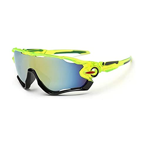 Óculos De Sol Ciclismo Esportivo Lente Azul E Amarela Espelhada Com Proteção Ultra Violeta UV400 Com