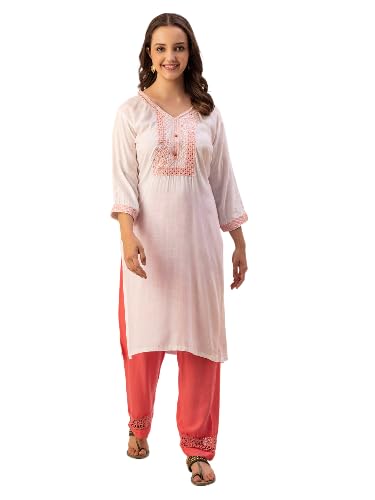 Image of d'WiU Women Rayon Kurta with Embroidery Work