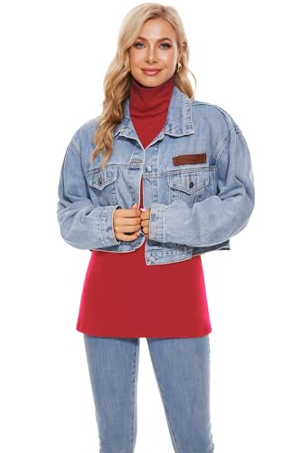Image of TAIPOVE Cotton Fleece Lined Turtleneck Top for Women Long Sleeve Mock Turtle Neck Lightweight Sweater Thermal Underwear Shirt