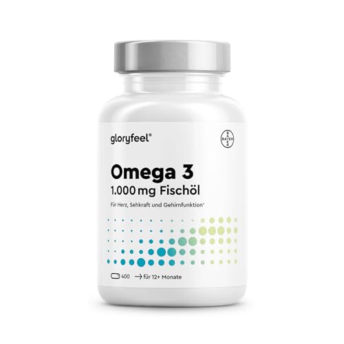 Omega 3 400 Kapseln - 1.000 mg Fischöl pro Kapsel - Essentielle Omega 3 Fettsäuren EPA & DHA - Laborgeprüft, in Deutschland entwickelt
