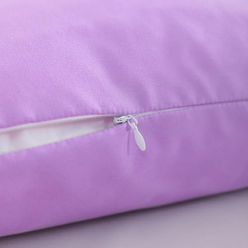Image of NTBAY 2 Pack Pillows with Pillowcases, Soft Cotton Down Alternative 13x18 with Microfiber Zippered Pillowcases for Sleeping in Crib Bed - Machine Washable - Breathable Travel Pillow, Light Purple