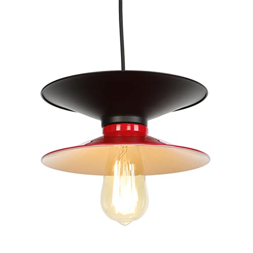 DMNSDD Candeeiros pendentes, iluminação de lustre de metal moderna americana, candeeiros de teto suspensos de cabo ajustável para quarto com ilha de cozinha, preto vermelho