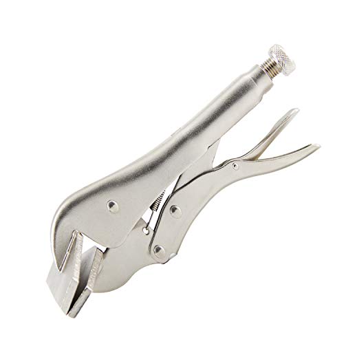 Image of 10-inch Locking Sheet Metal Clamp, Heavy Duty Sheet Metal Grip Tool, Heat-Treated Nickle Plated Welding Plier