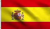 DMSE National Spain Spanish Rojigualda Flag 2X3 Ft Foot 100% Polyester 100D Flag UV Resistant (2' X 3' Ft Foot)