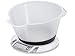 Soehnle Digitale Küchenwaage Olympia Plus mit 5 Kilo Tragkraft und 1-g-Wiegepräzision, Waage mit abnehmbarer Rührschüssel, elegante Waage für die Küche mit LCD-Anzeige und Abschaltautomatik, weiß
