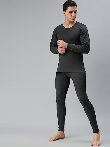 Image of Macroman M-Series Hotmax Full Sleeves U-Neck Thermal Upper for Men with Special Interlock Knit in Cotton Poly Fabric, Advanced Heat Retention & Moisture Control