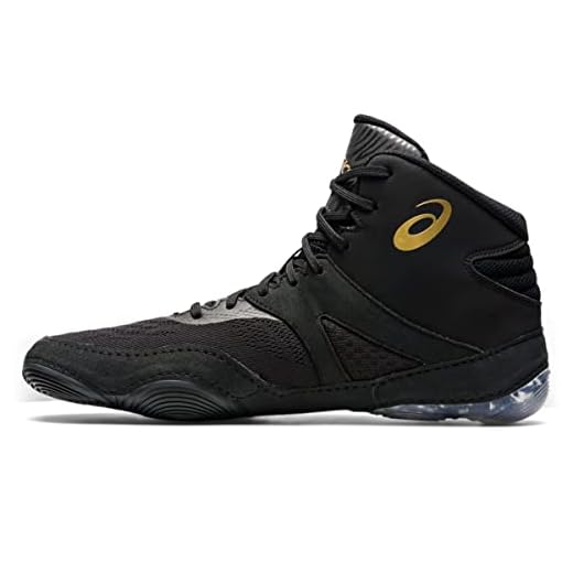 ASICS Men's Split Elite Wrestling Shoes, 12, Black/Pure Gold