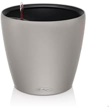 Lechuza Classico Color LS 43 Sand Brown, Self-Watering Round Planter, D16.9 H15.4 in
