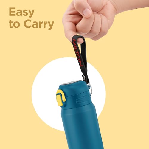 Image of Milton Swing 600 Thermosteel Water Bottle 540 ml with One Touch Safety Lock, Long Hours Hot and Cold, Leak Proof Lid, ISI Certified I Vacuum Insulated I for Office, Gym, School I Blue