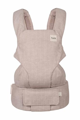 Tula Explore portabebes recien nacido ergonomico e evolutivo lino mochila portabebes verano hacia delante frontal 3-en-1, 3,2 a 20,4 kg, Sand
