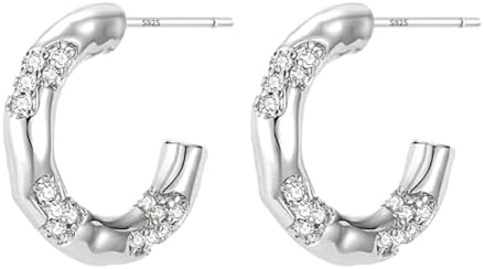 14K Gold Plated Hoop Earrings for Women | Cubic Zirconia Small Hoops Earrings