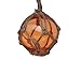 Hampton Nautical Orange Japanese Glass Ball Fishing Float with Brown Netting Decoration 3