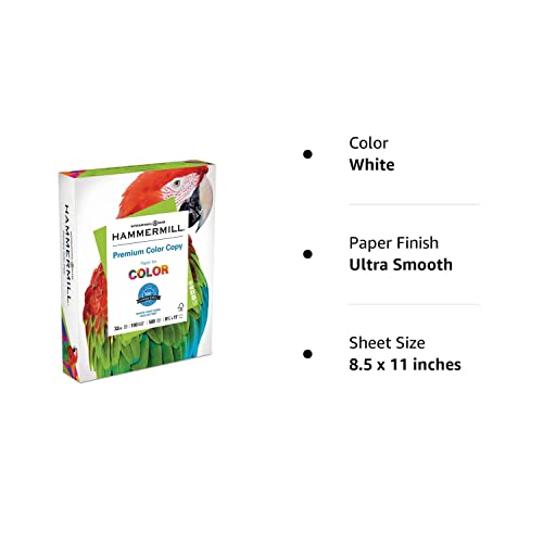 Hammermill 10263-0 Premium Color Copy Paper, 100 Bright, 32Lb, Letter, Photo White (500-Sheets/Ream) #TOP2