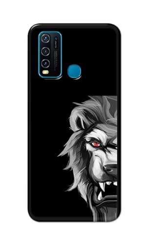 Image of PRINTFIDAA Printed Hard Back Cover Case for Vivo Y30 | Vivo Y50 Back Cover (Angry Lion) -112