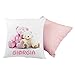 Cuscino Personalizzato con Nome, 40x40, Sfoderabile e Lavabile con Morbida Imbottitura- Idea Regalo per Compleanno, Natale, (ORSO ROSA)