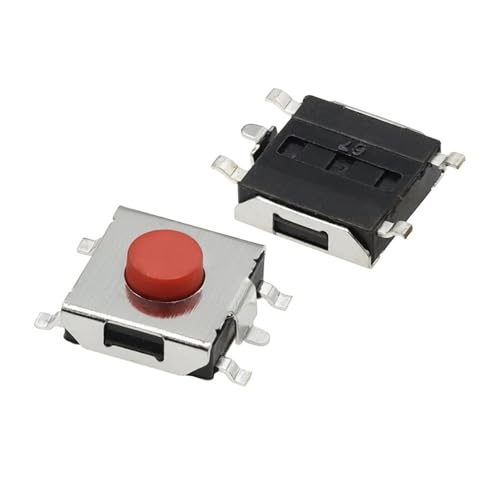 Bouton-poussoir plat SMD 5 broches 6x6 mm rouge pour micro-interrupteur