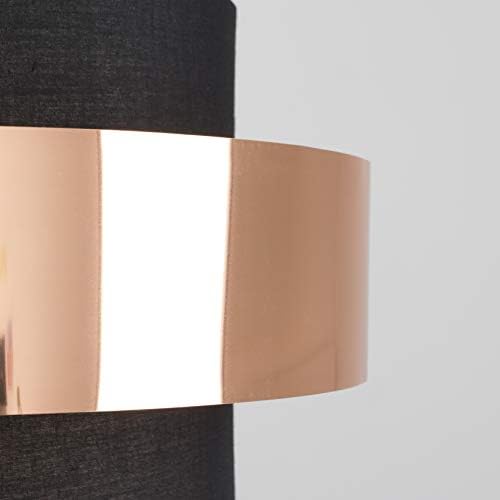 MiniSun Modern Cylinder Ceiling Pendant Light Shade in a Black & Copper Effect Finish - Complete with a 6w LED GLS Bulb [3000K Warm White]