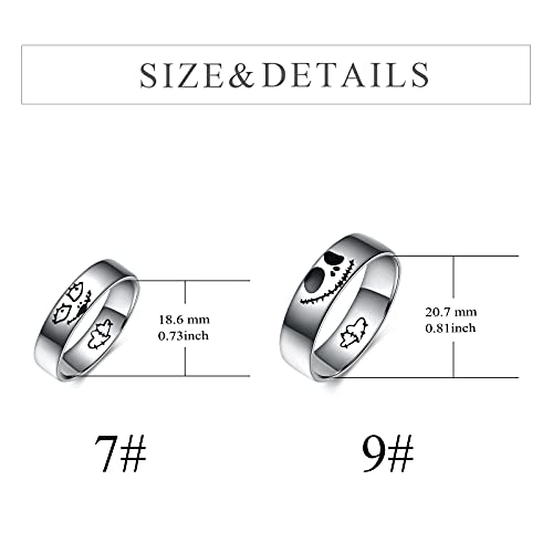 YFN Jack Skellington e Sally Coppia Anelli Argento...