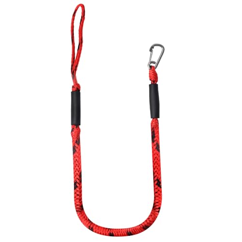Bungee Dock Lines, Boat Dock Rope, Jet Ski Accessories with Stainless Clip for for Jet Ski (Black Red)