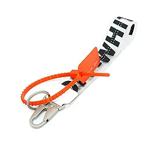 PVC Badge Lanyard White Keychain Industrial Personality Rubber Strap Office Badge Holders(Black)