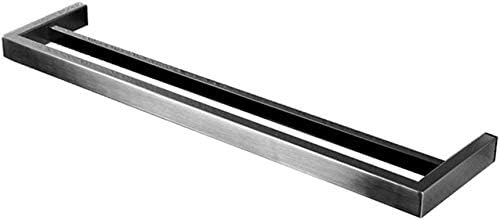 タオルバー バスルームやキッチン用の正方形壁掛けダブルタオルレール、つや消し仕上げ