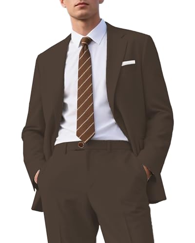 Men's 2 Piece Suit Slim Fit Suits for Men Two Button Blazer Formal Business Jacket Suit for Wedding Prom Party Dinner