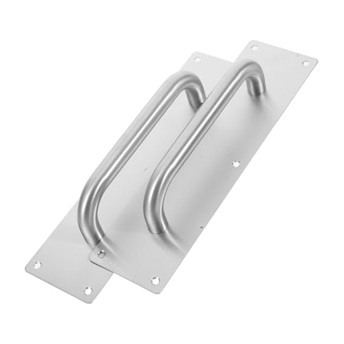 HOLIDYOYO Stainless Steel Sliding Door Handles Modern Front Door Lever Push Pull Door Handles Silver Metal Handle for Exterior Gates