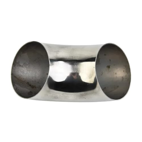 Codo de tubo escape 2,5" en acero inoxidable pulido de 90 grados para silenciador trasero