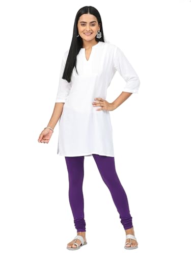 Image of Robinbosky Cotton Churidhar Leggings for Women - Stylish, Stretchable & Flattering Fit for All-Day Comfort